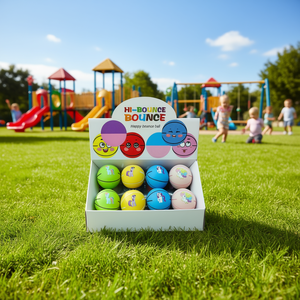 Palla rimbalzante Hi-Bounce Happy Bounce, palla giocattolo in gomma per bambini da 2 a 4 anni, gioco sportivo unisex - Product Image 2