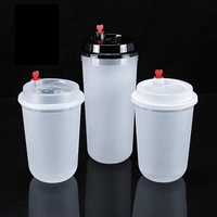 Gobelet en plastique PP réutilisable à paroi simple, sans BPA et de qualité alimentaire, avec couvercle durable, anti-fuite, pour boissons chaudes et froides, eau minérale, thé