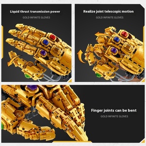 Giáo Dục Xây Dựng Khối Nhựa DIY <span class=keywords><strong>Robot</strong></span> Mô Hình Đồ Chơi Găng Tay Vàng Mô Hình Cho Bé Trai Lắp Ráp Bởi Chàng Trai Món Quà - Product Image 4