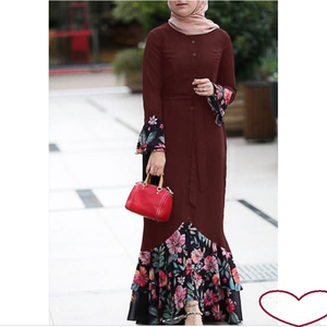 Abito Musulmano Ricamato, Caftano di Dubai con Fiori in Pizzo, Cardigan Lungo, Kimono per Ramadan, <span class=keywords><strong>Abbigliamento</strong></span> Islamico per la Preghiera - Product Image 4