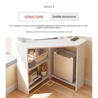 Petit bureau d'angle triangulaire en chêne pour l'étude, le travail sur ordinateur et l'écriture à domicile