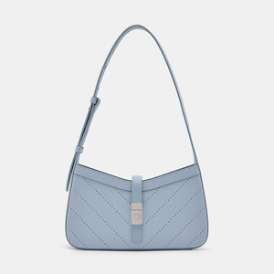 Luxury Women's Casual Messenger Lock Handbag <strong>Punching</strong> Pattern PU Shoulder <strong>Bags</strong> with Polyester Lining Underarm <strong>Bag</strong> Fashion Style - Product Image 1