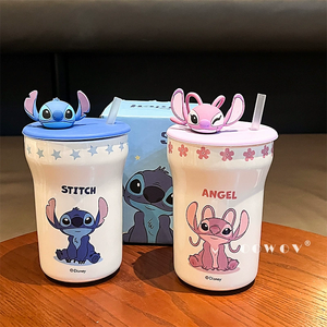 Taza de Cerámica Disney con Pajita y Tapa, Taza de Café Personal con Dibujos Animados <span class=keywords><strong>para</strong></span> Oficina, Hogar y Regalo - Product Image 5