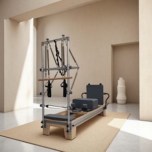 R12-MT Elite Pilates Reformer en Bois d'Érable Réglable, Durable, Écologique et Sain, avec <span class=keywords><strong>Tour</strong></span> à Rail Intégral pour Studio de Fitness Commercial - Product Image 4