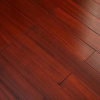Plancher en bois massif brillant rouge fini Plancher en bois dur africain Okan Plancher verrouillable haut de gamme
