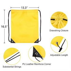 Custom Logo Reusable Waterproof Football Shoe Eco Friendly Polyester <b>Drawstring</b> <b>Backpack</b> Bag for Gym Sports - Product Image 2