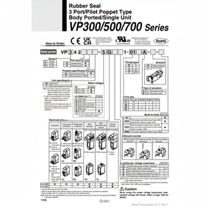 Vanne de commande VP342-4G1-02A d'électrovanne pneumatique SMC - Product Image 1