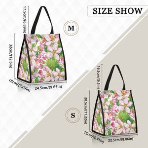 Hawaiian Plumeria Print Summer Soft Meal Prep Sac à lunch Réutilisable Isolé Petit déjeuner Sac isotherme pour le travail - Product Image 3