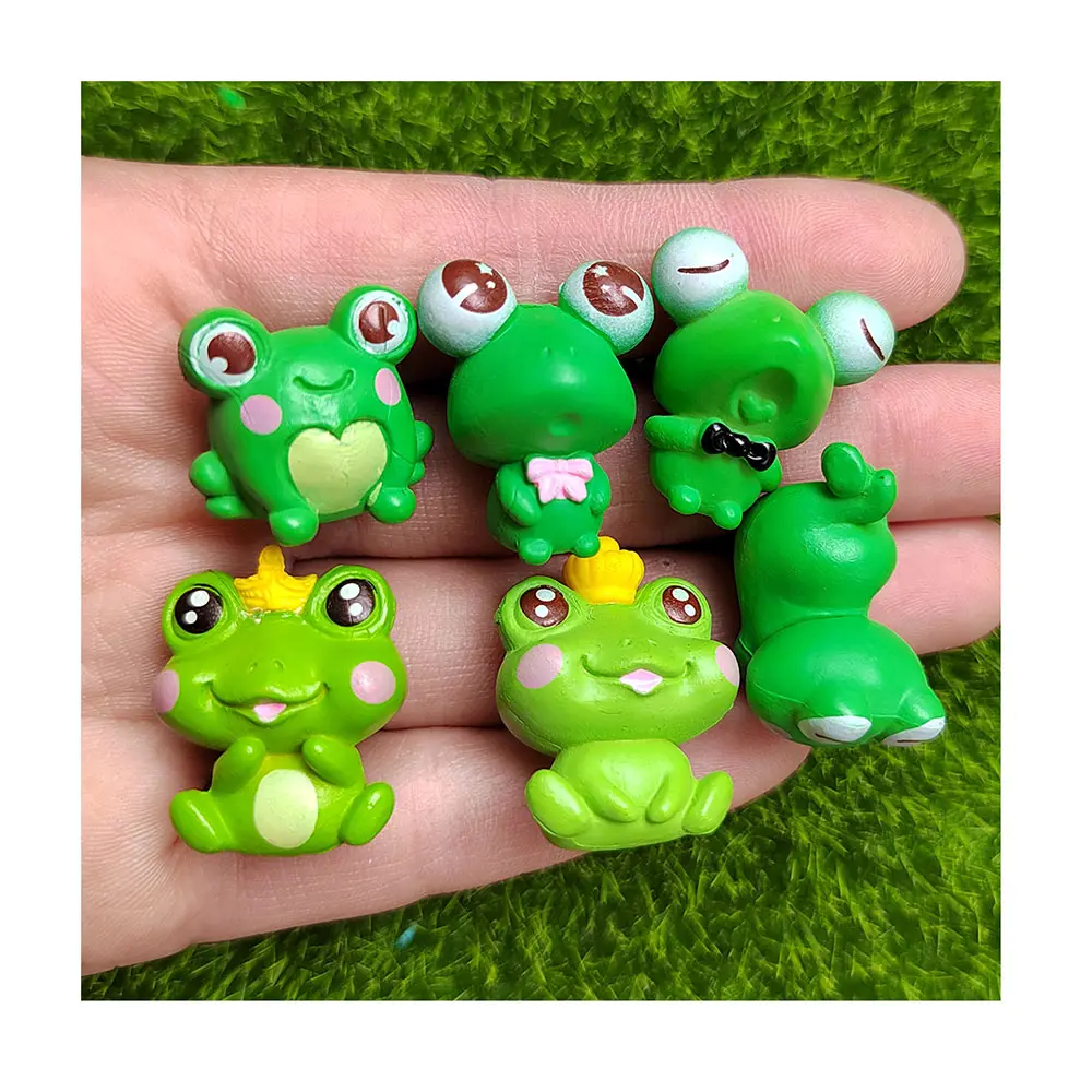 Миниатюрные фигурки в ассортименте, зеленая лягушка, сказочные садовые 3d-фигурки, животные, лягушка, микроландшафтные настольные украшения