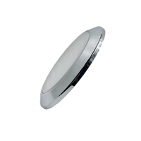 Plafonnier LED ultra fin 12V DC à montage en surface, chrome, rond, lampe intérieure pour camping-car, caravane, bateau, yacht