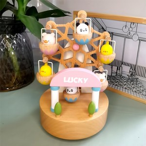Nouveautés : Boîte à musique en bois avec animaux, jouets éducatifs, décoration, mini-cadeaux musicaux à manivelle en bois pour enfants, garçons et filles - Product Image 2