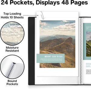 Carpeta pequeña con fundas, <span class=keywords><strong>libro</strong></span> de presentación 5.5x8.5, 24 bolsillos, 48 hojas de tamaño medio, carpetas de plástico con fundas - Product Image 5