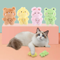 En stock, vente en gros, personnalisable : Jouet interactif pour chat en peluche douce, animaux mignons (lapin, ours, grenouille, poulet) avec herbe à chat, pour le jeu des chats