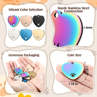 Plaques d'identification personnalisées en métal pour animaux de compagnie, multi-formes, imprimées en couleur, gravables, anti-perte, pendentifs pour chiens, cadeaux gravés pour animaux.
