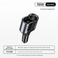 Chargeur de voiture à charge rapide 66W 12/24V, chargeur rapide Apple PD 30W, adaptateur allume-cigare de voiture super rapide un-vers-trois