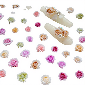 Paso Sico 50 piezas/bolsa Resina de Alta Calidad Flores de Rosa de Simulación 3D Primavera Tamaños Mixtos Colores Vintage Camelia Accesorios para Uñ<span class=keywords><strong>as</strong></span> - Product Image 1