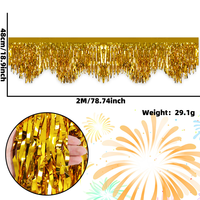 Rideau à franges ondulées dorées brillantes personnalisées, guirlande métallique pour la décoration de fêtes d'anniversaire, de mariages et d'anniversaires de mariage