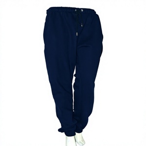 Pantalon de survêtement bleu marine pour femme, coupe droite, coton et polyester, motif uni, taille haute élastique, style cargo, streetwear, hiver, ODM - Product Image 1