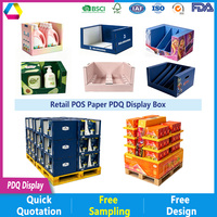 Cajas de Exhibición PDQ de Fácil Montaje Personalizadas y Estantes de Papel Apilables para Promoción y Mercadotecnia en Supermercados y Almacenes