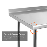 Table de travail en acier inoxydable avec dosseret et sous étagère pour la préparation et le travail, blanchisserie de cuisine commerciale, restaurant, hôtel, maison