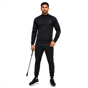 Conjunto Deportivo de Alta Resistencia, Chaqueta y Pantalones de Forro Polar de Poliéster, Cálidos y Transpirables, Movimiento Flexible, Ropa Deportiva para Gimnasio, Personalizable - Product Image 1