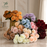 Roses artificielles en soie YM - Bouquets floraux réalistes faits à la main pour la fête des mères, la Saint-Valentin, les mariages