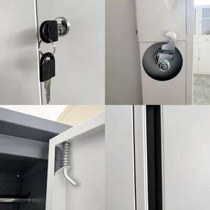 <span class=keywords><strong>Armoire</strong></span> de rangement en métal à double porte avec serrure en verre, sécurisée, pour le rangement de dossiers de bureau, en acier durable, organisée - Product Image 3