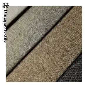 Home Deco 100% rollo de tela de lino de poliéster se siente como tela de tapicería de lino sofá y tela de tapicería