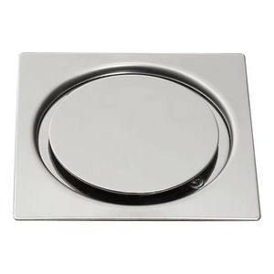 Drenaje de Piso Rectangular de Acero Inoxidable SS304/SS316 de 150*150mm, Antiolor, con Sifón y Tapa Giratoria - Product Image 1