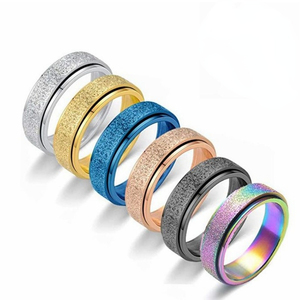 Hot Sale Titanium Steel Frosted <b>Ring</b> Rotatable Decompression Fashion Stainless Steel <b>Couple</b> <b>Ring</b> - Product Image 1