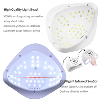Nouveau design 2026 – Séchoir à ongles UV LED 180W à induction automatique avec minuterie 30/60/99s, lampe à gel pour ongles compatible avec la tension US 110V – Vente en gros pour salons
