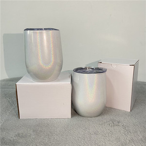 Paillettes vierges par Sublimation, 10 pièces, 12Oz, verre à <span class=keywords><strong>vin</strong></span> 12Oz, bricolage en acier inoxydable, isolé <span class=keywords><strong>sous</strong></span> <span class=keywords><strong>vide</strong></span>, pour impression par Sublimation - Product Image 2