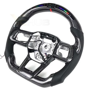 Volante de Fibra de Carbono Forjado con Detalles Rojos para Ford Mustang GT500 <span class=keywords><strong>Shelby</strong></span> 2023 2024 2025, Accesorio Interior de Cuero - Product Image 3