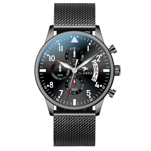 JLANDA 6501 Men's Brand Business Casual Stainless Steel Quartz Waterproof Luminous Student Watch Luxury WristWatch Quartz Clock