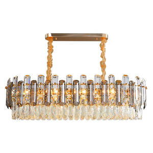 Lustre Led en Cristal de Luxe Moderne K9 Suspension Rectangulaire avec Réglage de la Hauteur pour Salle à Manger Lampe de Taille Moyenne - Product Image 6