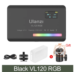 <span class=keywords><strong>Ulanzi</strong></span> <span class=keywords><strong>VL120</strong></span> <span class=keywords><strong>RGB</strong></span> กล้องถ่ายรูปวิดีโอมินิแบบพกพา3100mAh ไฟถ่ายภาพสมาร์ทโฟน Vlog fill Light <span class=keywords><strong>RGB</strong></span> - Product Image 3