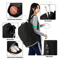 Sac à dos de sport extérieur personnalisé avec logo, sac de badminton, sac de raquette de badminton pour homme, compartiment imperméable pour chaussures, sac de padel