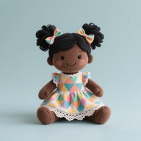 Poupée en Peluche Personnalisée Afro-Américaine, Figurines Noires en Peluche, Poupée en Peluche Fille Noire Personnalisée, Vente en Gros