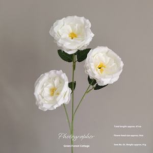 Vente en gros de fleurs et de plantes de mariage en soie artificielle blanche pour l'obtention du diplôme Décorations d'Halloween pour la Saint-Valentin et le Nouvel An - Product Image 3