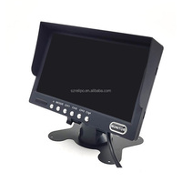Monitor LCD de 7 Pulgadas TFT Plegable con Pantalla Cuádruple para Auto, con Asistencia de Reversa, Control Remoto, RGB-1024x600p, 12V-24V