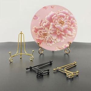 Hiện đại có thể gập lại sắt Tabletop hiển thị đứng <span class=keywords><strong>Rack</strong></span> ráp khung kim loại chủ cho trang trí nội thất tấm nghệ thuật miếng công cụ loại - Product Image 4