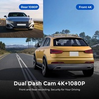 Caméra embarquée double 4K+1080P avant et arrière avec capteur G, enregistrement en boucle, détection de mouvement, WiFi, application et GPS