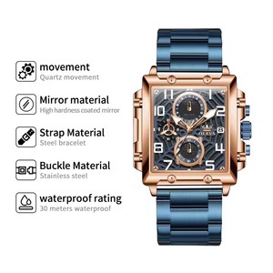 OLEVS 2958 Orologio al Quarzo Quadrato con Quadrante a Ragnatela, Impermeabile, Orologio da Uomo con Motivo a Ragno, Originale Luminoso con Cinturino in Acciaio Inossidabile, Orologio Sportivo - Product Image 5