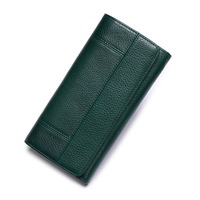 Dompet Kulit Asli Wanita Anti-RFID, Dompet Kulit Kapasitas Besar, Tempat Kartu Kredit, Dompet Clutch
