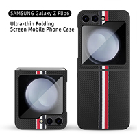 Kedatangan Baru Pelindung Layar Kaca Tempered dengan Lapisan Mikrofiber di Dalam, Casing Ponsel Kulit untuk Samsung Z Flip 8 7 6 5 4.