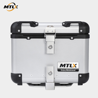 Boîte arrière de moto en aluminium 42L avec revêtement argenté personnalisé, logo OEM imprimé, personnalisation en petites séries prise en charge