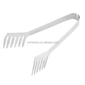 Stainless steel Spaghetti comb tong Noodle Tongs Silver Multi Purpose food serving tong stainless steel bbq clip clamps