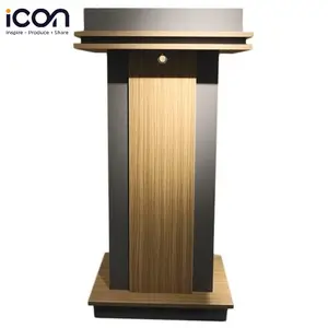 Kayu Modern Lectern Podium Berdiri Pulpit Acryl Gereja Konser Sekolah Podium