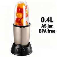 Mixeur Plongeant Électrique 200W, Capacité 0.4L, Faible Bruit, Contenant en Plastique, Commande par Bouton Poussoir, Préparateur de Smoothies, 1 Vitesse