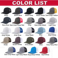 Nouvel arrivage de casquettes Hip Hop en maille vierge 6 panneaux Logo personnalisé en cuir de polyester avec écusson Fitted Richardson 112 Trucker Hats
